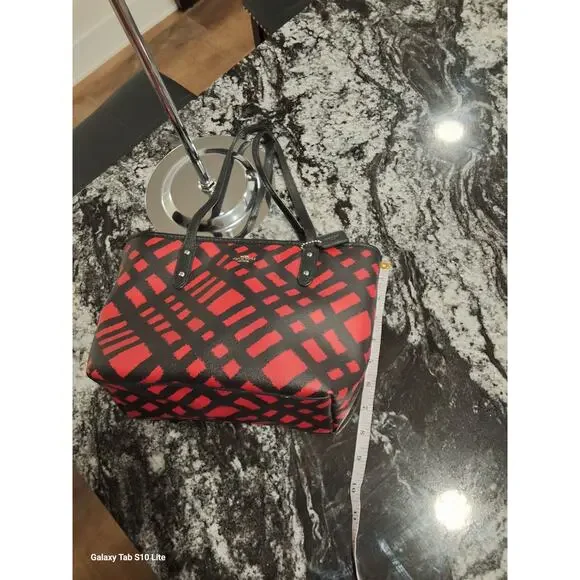 Coach mini city zip tote in wild plaid - Picture 9 of 10